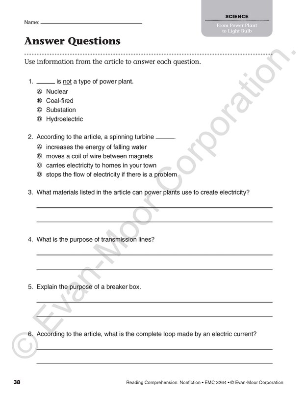 Sample content 5_Reading Comprehension, Nonfiction, Grade 4