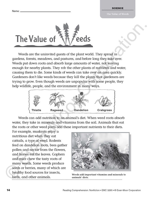 Sample content 3_Reading Comprehension: Nonfiction, Grade 5 Teacher Resource