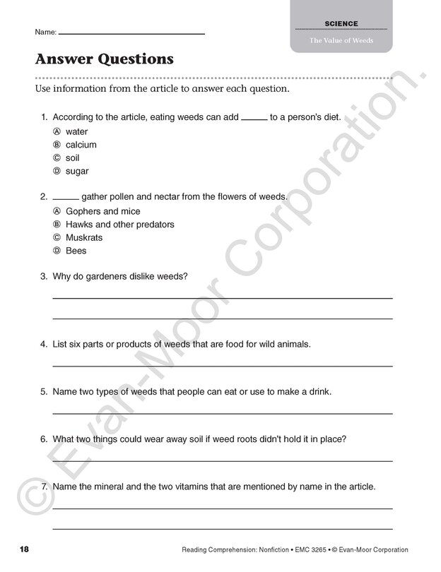Sample content 5_Reading Comprehension: Nonfiction, Grade 5 Teacher Resource