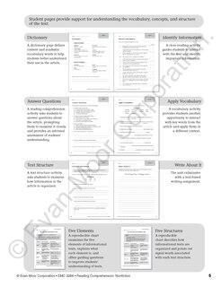 Aperçu du contenu 2_Reading Comprehension: Nonfiction, Grade 6 Teacher Resource