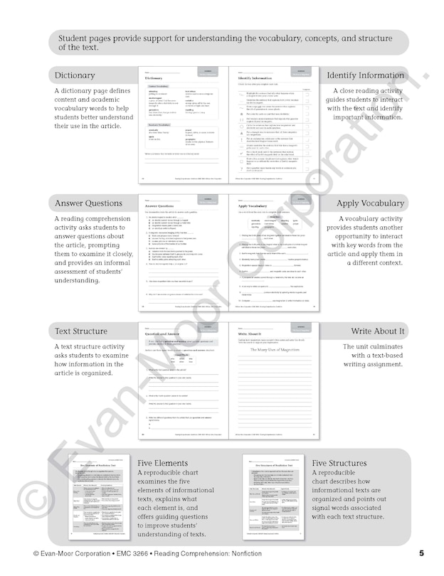 Aperçu du contenu 2_Reading Comprehension: Nonfiction, Grade 6 Teacher Resource