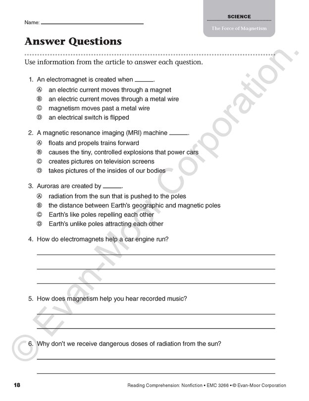 Aperçu du contenu 5_Reading Comprehension: Nonfiction, Grade 6 Teacher Resource