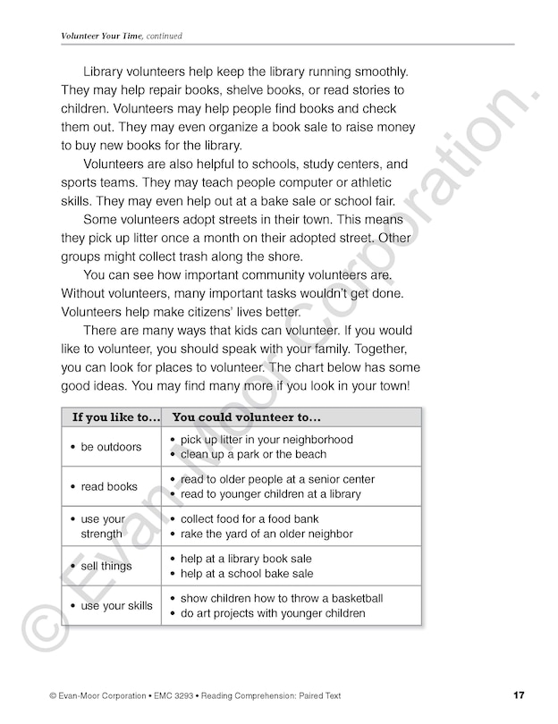 Sample content 4_Reading Comprehension: Paired Text, Grade 3 Teacher Resource