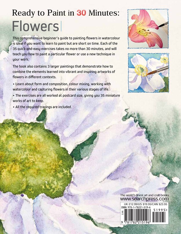 Back cover_Ready To Paint In 30 Minutes: Flowers In Watercolour