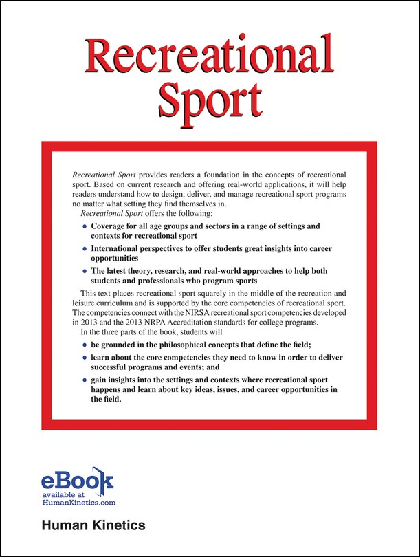 Couverture arri&egrave;re_Recreational Sport