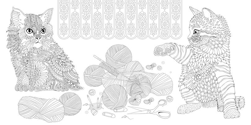 Sample content_Relaxing Cats Coloring Book