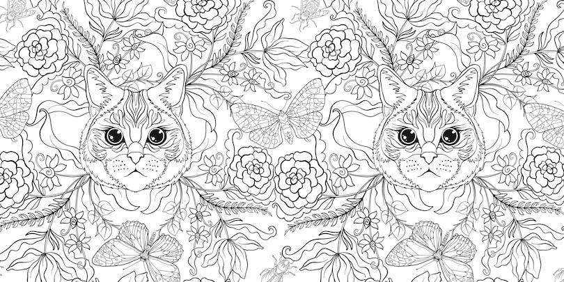 Sample content 2_Relaxing Cats Coloring Book