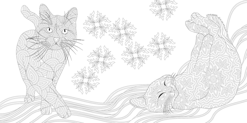 Sample content 4_Relaxing Cats Coloring Book