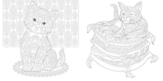 Sample content 5_Relaxing Cats Coloring Book
