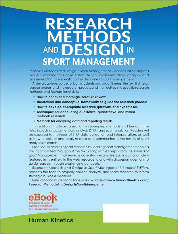 Couverture arri&egrave;re_Research Methods And Design In Sport Management