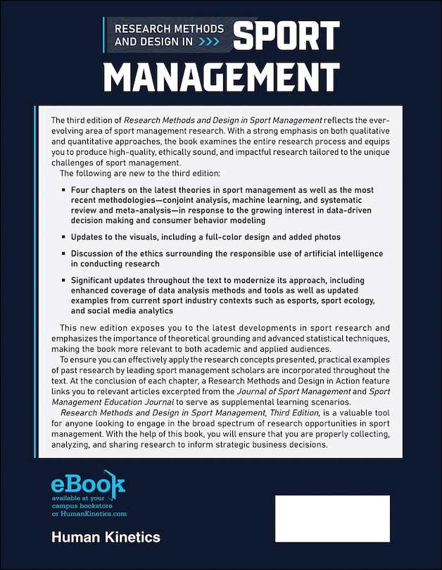 Back cover_Research Methods and Design in Sport Management