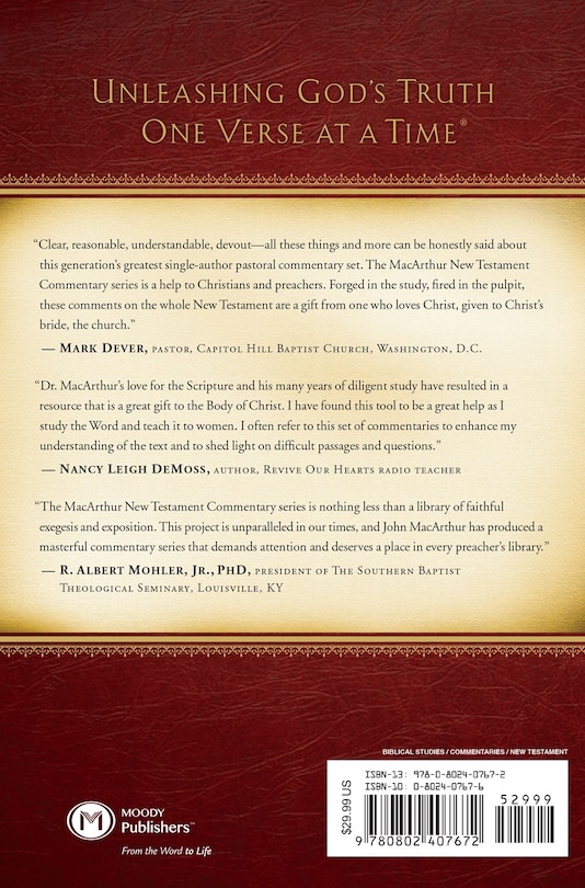 Back cover_Romans 1-8 MacArthur New Testament Commentary