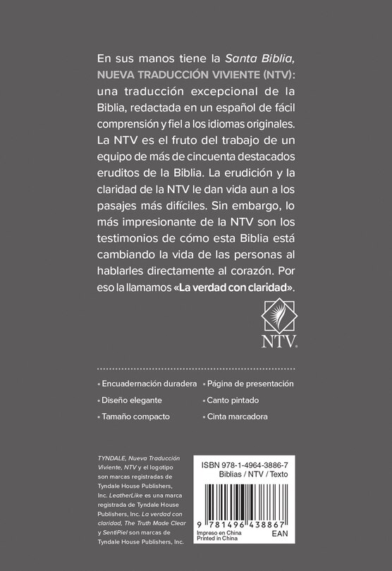 Couverture arrière_Santa Biblia NTV, Edición compacta, Salmo 23 (SentiPiel, Gris)