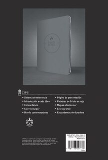 Couverture arrière_Santa Biblia RVR60, Edición zíper con referencias, letra grande (SentiPiel, Gris, Letra Roja)