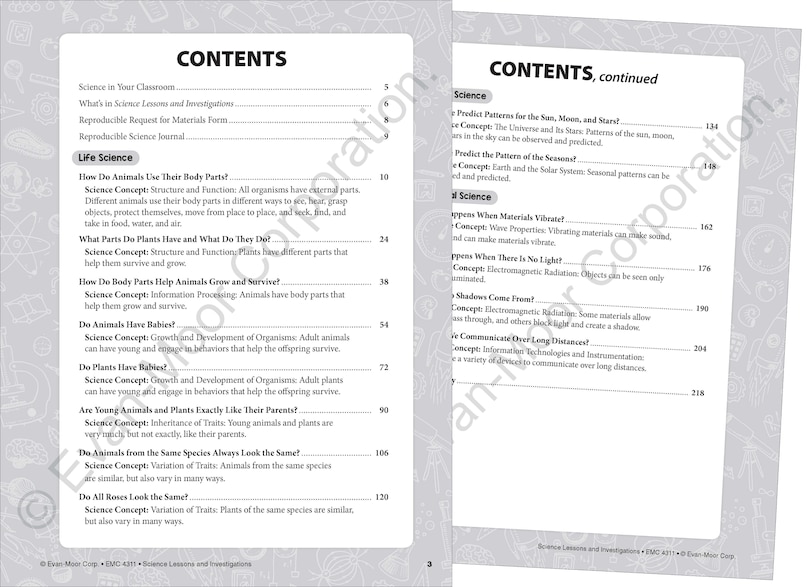 Sample content_Science Lessons and Investigations, Grade 1 Teacher Resource