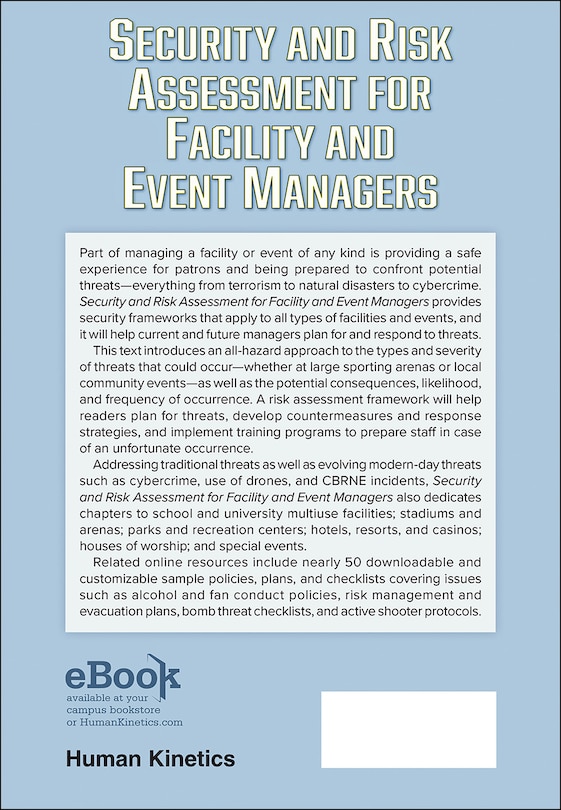 Couverture arri&egrave;re_Security And Risk Assessment For Facility And Event Managers
