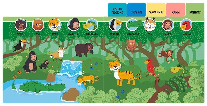 Sample content_Seek And Find - Animals : Early Learning Board Books With Tabs