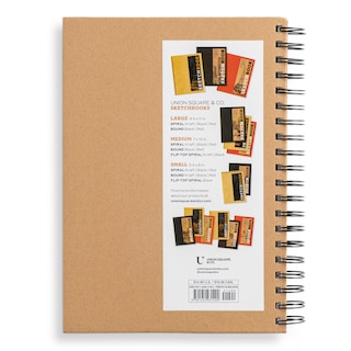 Back cover_Sketchbook 7 x 10 Kraft Spiral Hardcover Mixed Media Sketchbook for Drawing