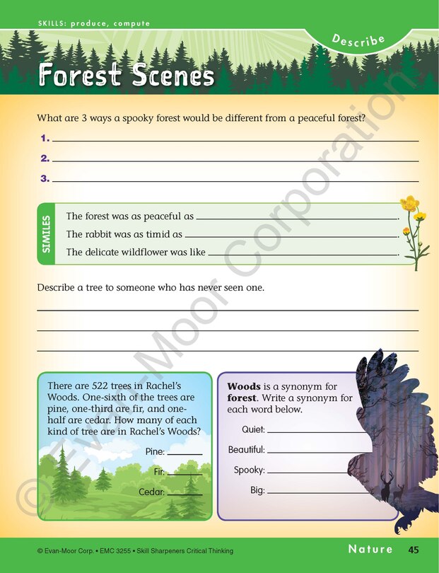 Aperçu du contenu_Skill Sharpeners: Critical Thinking, Grade 5 Workbook