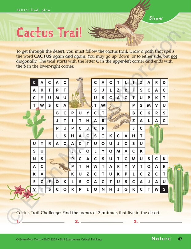 Aperçu du contenu 3_Skill Sharpeners: Critical Thinking, Grade 5 Workbook