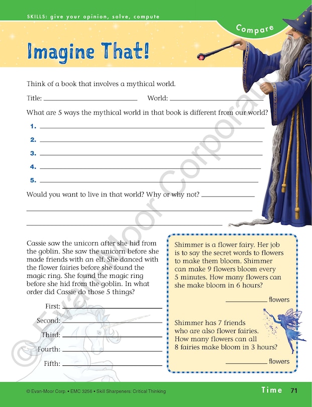 Sample content 5_Skill Sharpeners: Critical Thinking, Grade 6 Workbook