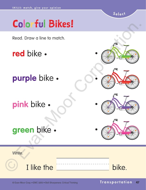 Sample content_Skill Sharpeners: Critical Thinking, Kindergarten Workbook
