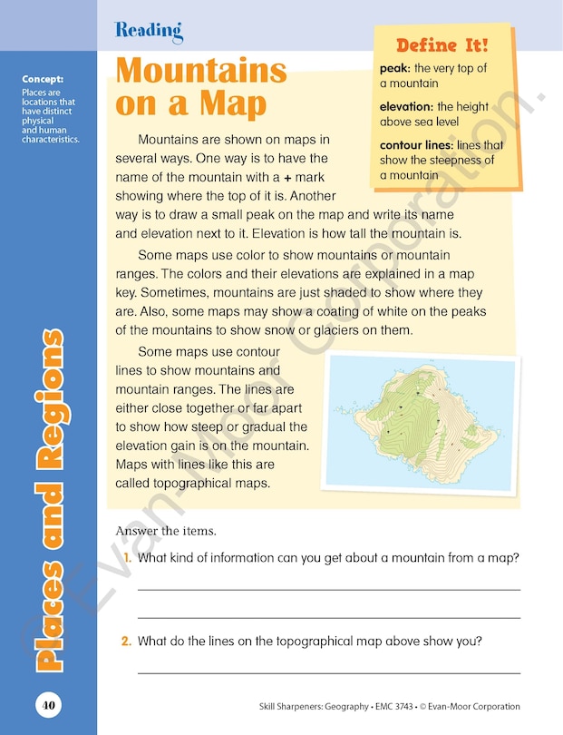 Sample content 4_Skill Sharpeners: Geography, Grade 3 Workbook