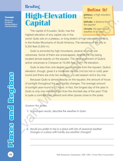 Sample content 3_Skill Sharpeners: Geography, Grade 6 Workbook