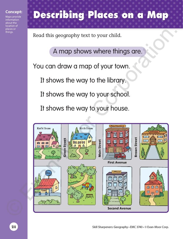Sample content_Skill Sharpeners: Geography, Kindergarten Workbook