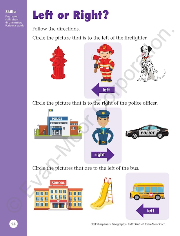 Sample content 3_Skill Sharpeners: Geography, Kindergarten Workbook