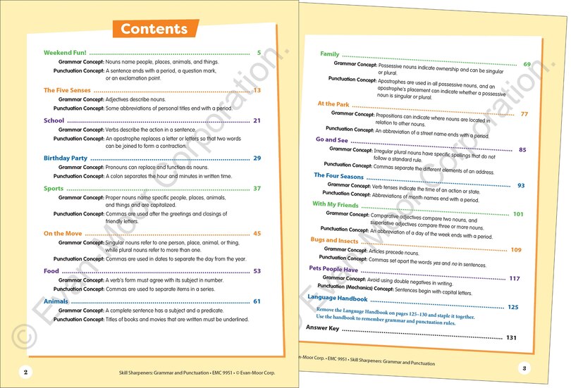 Sample content_Skill Sharpeners: Grammar & Punctuation, Grade 1 Workbook