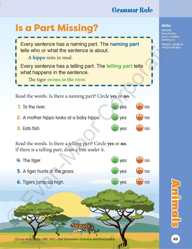 Sample content 4_Skill Sharpeners: Grammar & Punctuation, Grade 1 Workbook