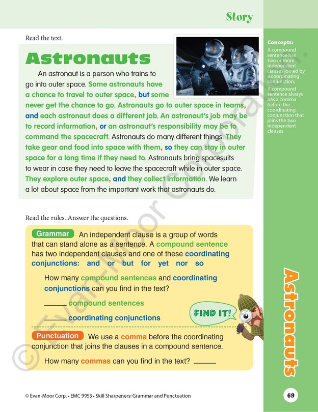Aperçu du contenu 2_Skill Sharpeners: Grammar & Punctuation, Grade 3 Workbook