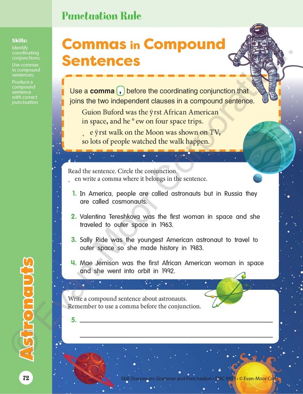 Aperçu du contenu 5_Skill Sharpeners: Grammar & Punctuation, Grade 3 Workbook