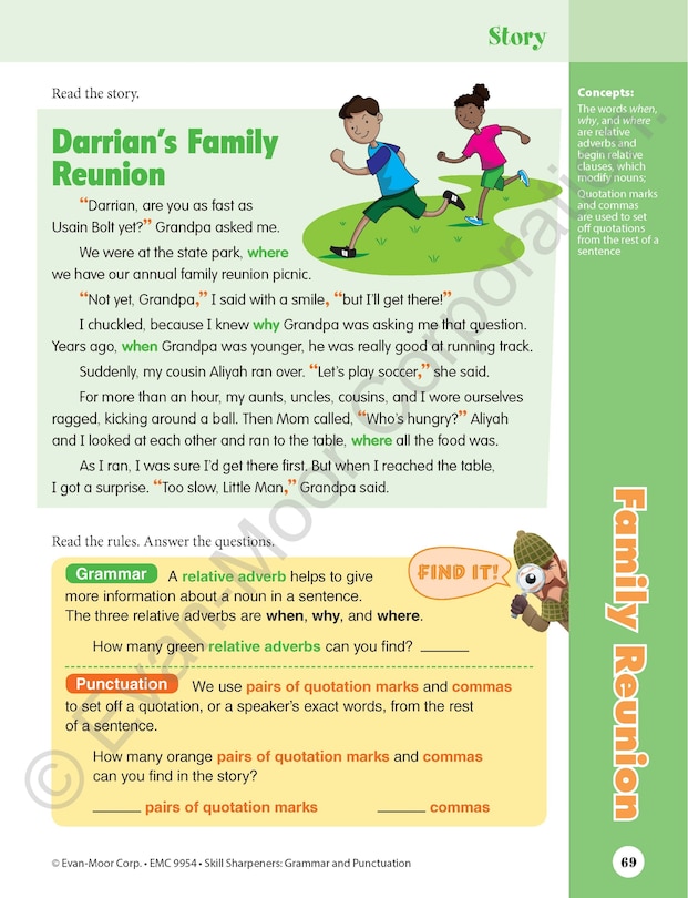 Aperçu du contenu 2_Skill Sharpeners: Grammar & Punctuation, Grade 4 Workbook