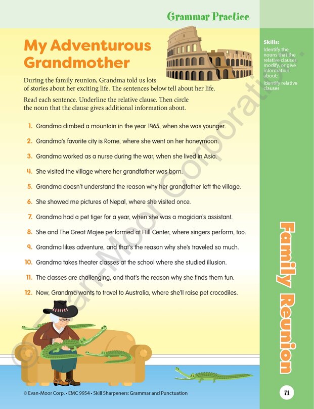Aperçu du contenu 4_Skill Sharpeners: Grammar & Punctuation, Grade 4 Workbook