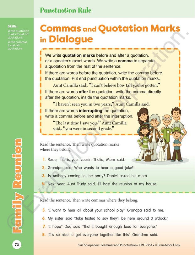 Aperçu du contenu 5_Skill Sharpeners: Grammar & Punctuation, Grade 4 Workbook