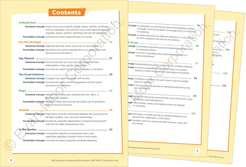 Aperçu du contenu_Skill Sharpeners: Grammar & Punctuation, Grade 5 Workbook