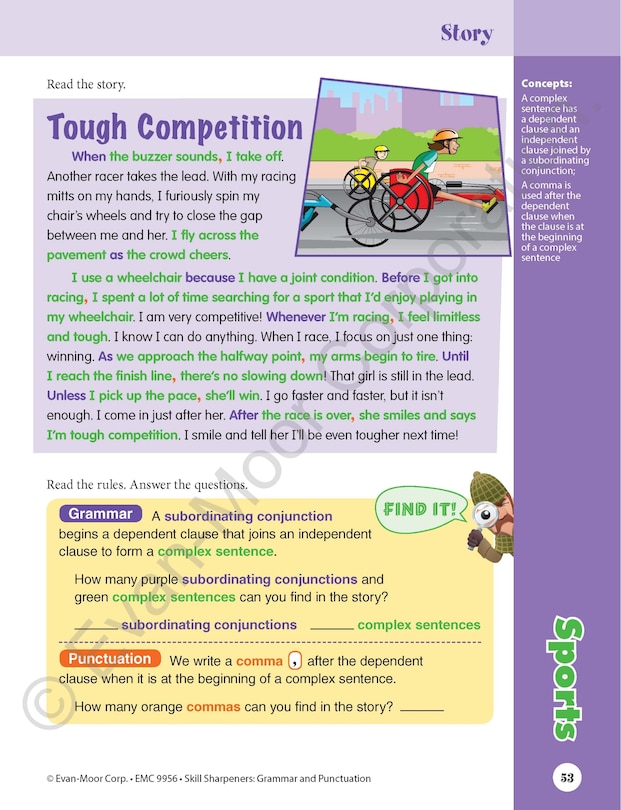 Aperçu du contenu 2_Skill Sharpeners: Grammar & Punctuation, Grade 6 Workbook
