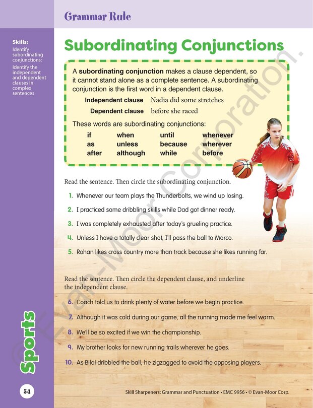 Aperçu du contenu 3_Skill Sharpeners: Grammar & Punctuation, Grade 6 Workbook