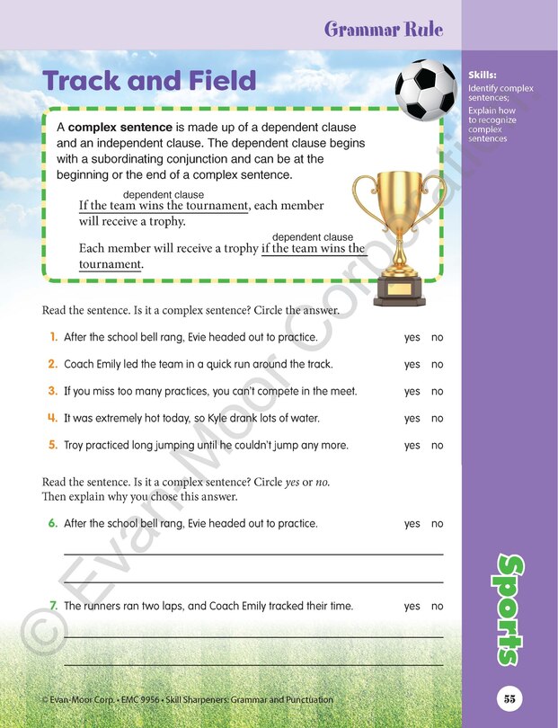 Aperçu du contenu 4_Skill Sharpeners: Grammar & Punctuation, Grade 6 Workbook