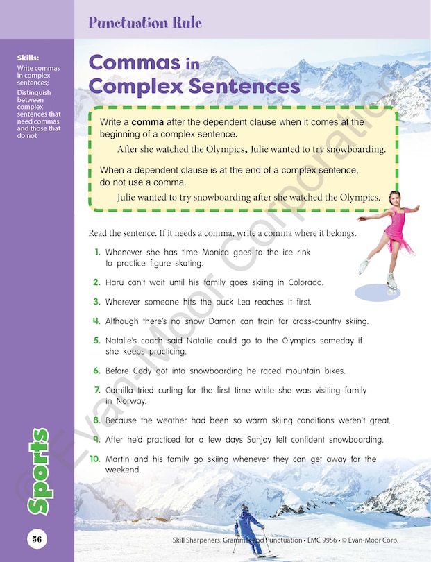 Aperçu du contenu 5_Skill Sharpeners: Grammar & Punctuation, Grade 6 Workbook