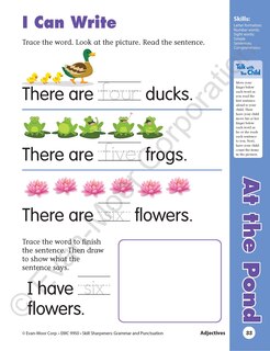 Aperçu du contenu 3_Skill Sharpeners: Grammar & Punctuation, Kindergarten Workbook