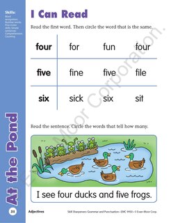 Aperçu du contenu 4_Skill Sharpeners: Grammar & Punctuation, Kindergarten Workbook