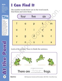 Aperçu du contenu 5_Skill Sharpeners: Grammar & Punctuation, Kindergarten Workbook