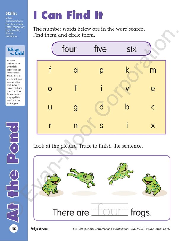 Aperçu du contenu 5_Skill Sharpeners: Grammar & Punctuation, Kindergarten Workbook