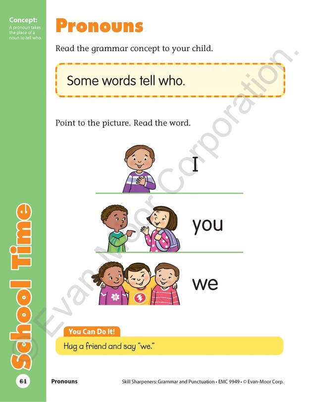 Sample content 2_Skill Sharpeners: Grammar & Punctuation, PreK Workbook
