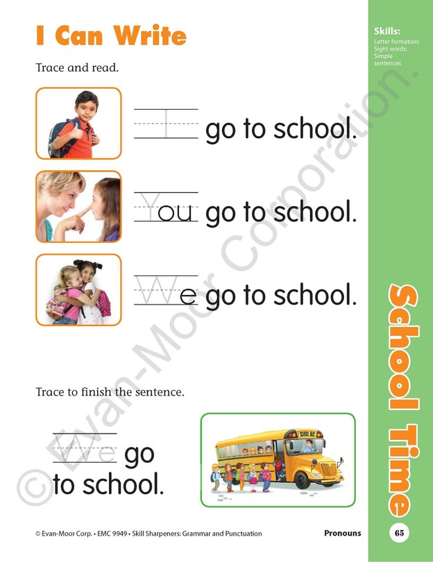 Sample content 3_Skill Sharpeners: Grammar & Punctuation, PreK Workbook