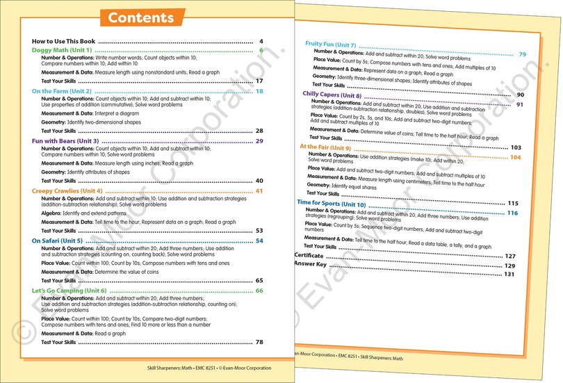 Sample content_Skill Sharpeners: Math, Grade 1 Workbook