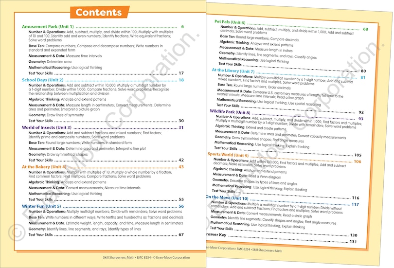 Sample content_Skill Sharpeners: Math, Grade 4 Workbook